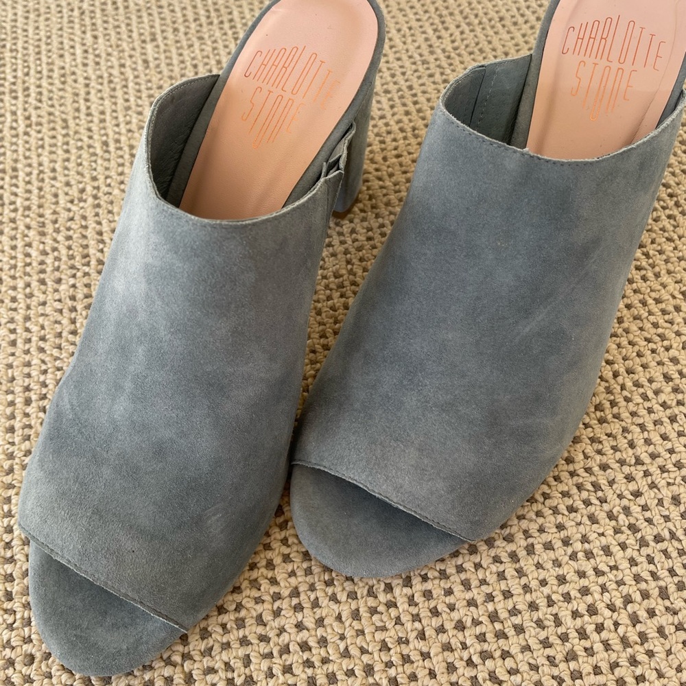 Charlotte Stone Morely Mules Grey Blue